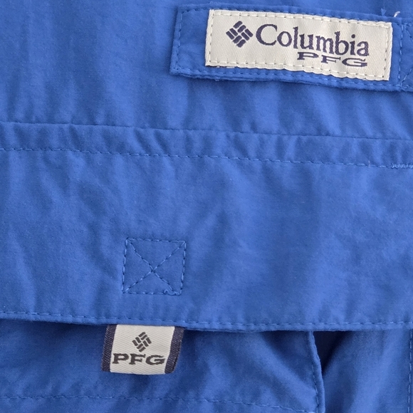 Columbia PFG Bahama Men's Medium Blue Short Sleeve Shirt - Picture 4 of 13